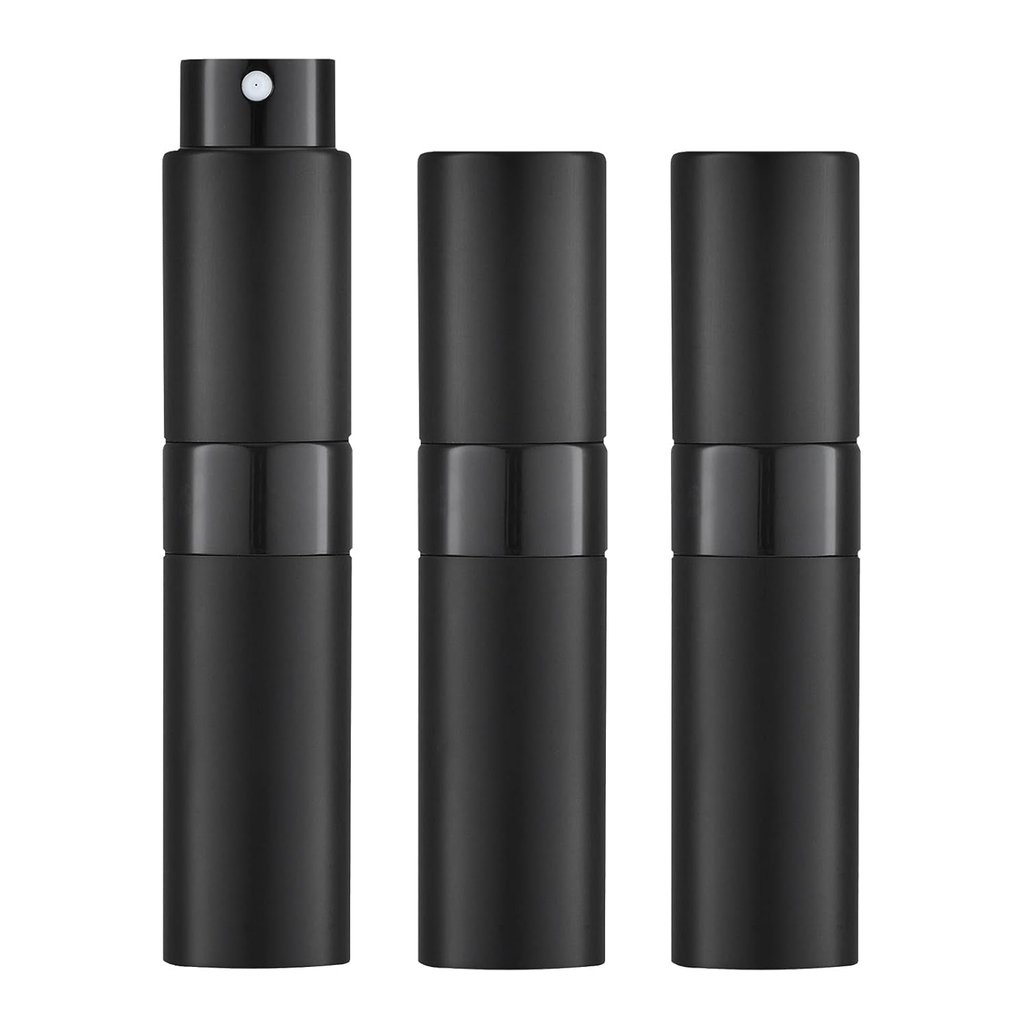 8ML Atomizer Perfume Spray Bottle for Travel (3 PCS) Empty Cologne Dispenser, Portable Sprayer (Black)