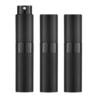 8ML Atomizer Perfume Spray Bottle for Travel (3 PCS) Empty Cologne Dispenser, Portable Sprayer (Black)